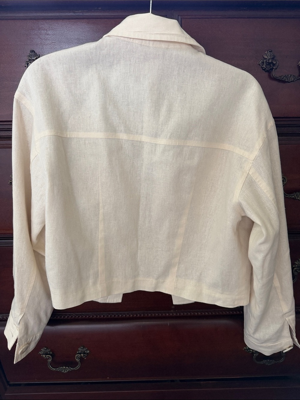 Zara Cream Button-Front Cropped Jacket - Picture 4 of 4